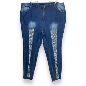 Skinny Jeans Women 30 High Rise Distressed Ripped Y2k Steetwear